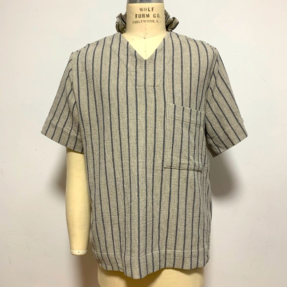 Craig Green V-Neck Striped Short Sleeve Top - Picture 2 of 9